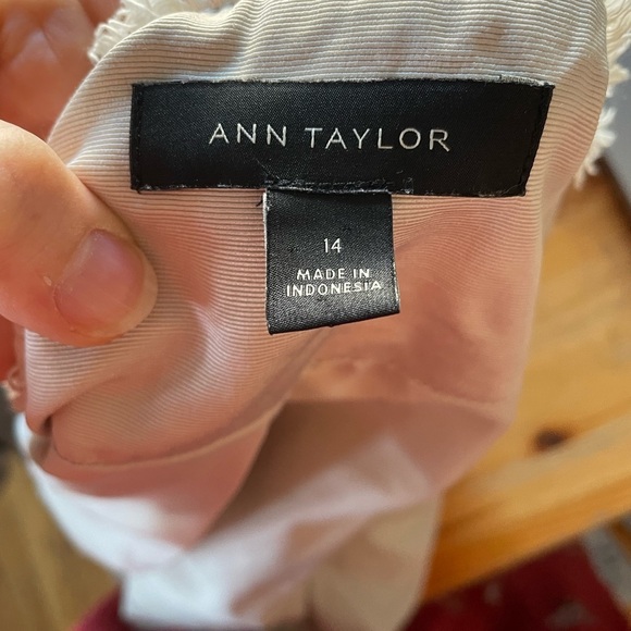 Ann Taylor White and Gray Blazer with Contemporary Spring Tweed Feel sz 14 - Picture 8 of 9